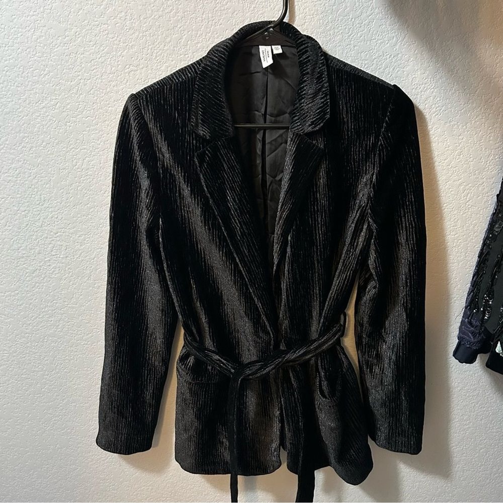 & Other Stories Tie Belt Velour Blazer SIZE 6 - Picture 3 of 8